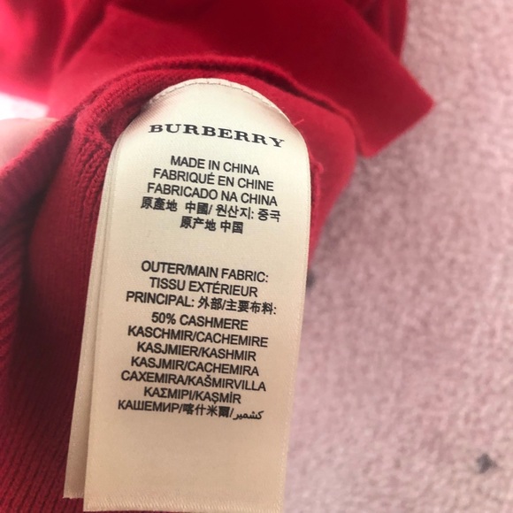 Burberry Red Cashmere Cotton Sweater, XS